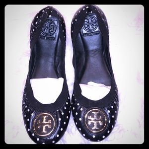 Tory Burch black/white polka dot Caroline flats